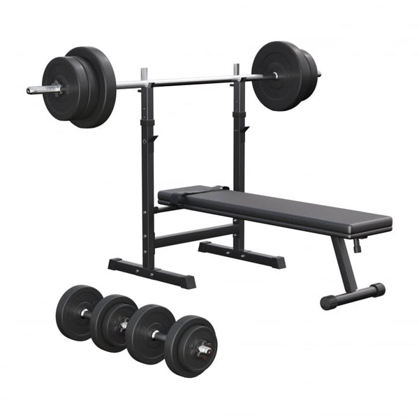 Bänkpress BLACK Skivstång Hantlar - 70kg