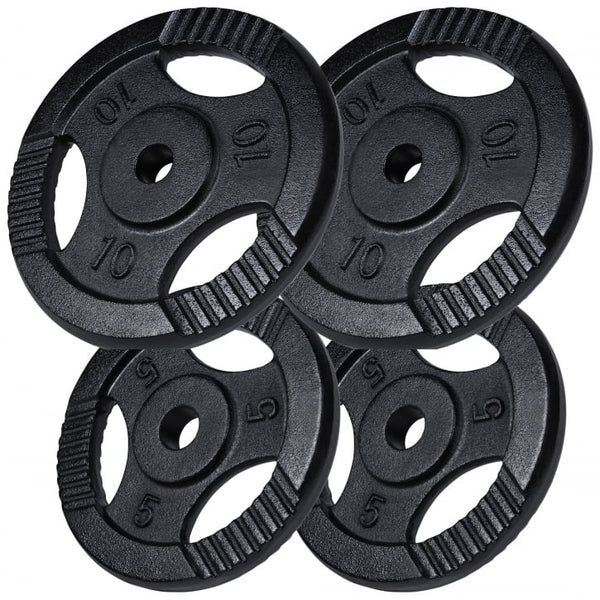 Viktskivor TRIGRIP Black - 2x10kg 2x5kg