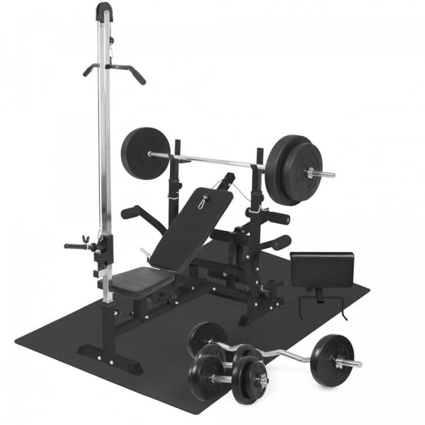 Multigym BASIC Black 100kg - Viktpaket Lats Gymgolv